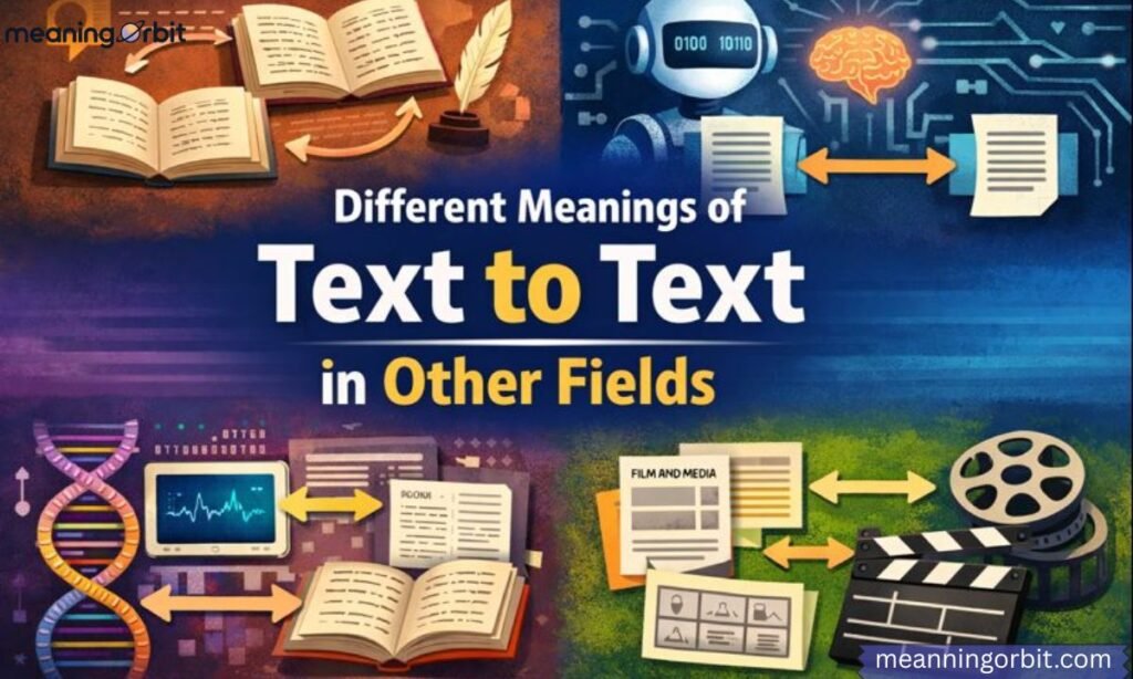 Different Meanings of Text to Text in Other Fields