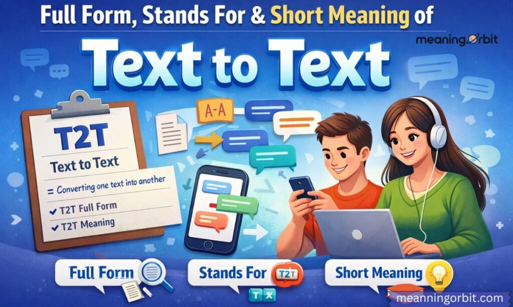 Full Form, Stands For & Short Meaning of Text to Text