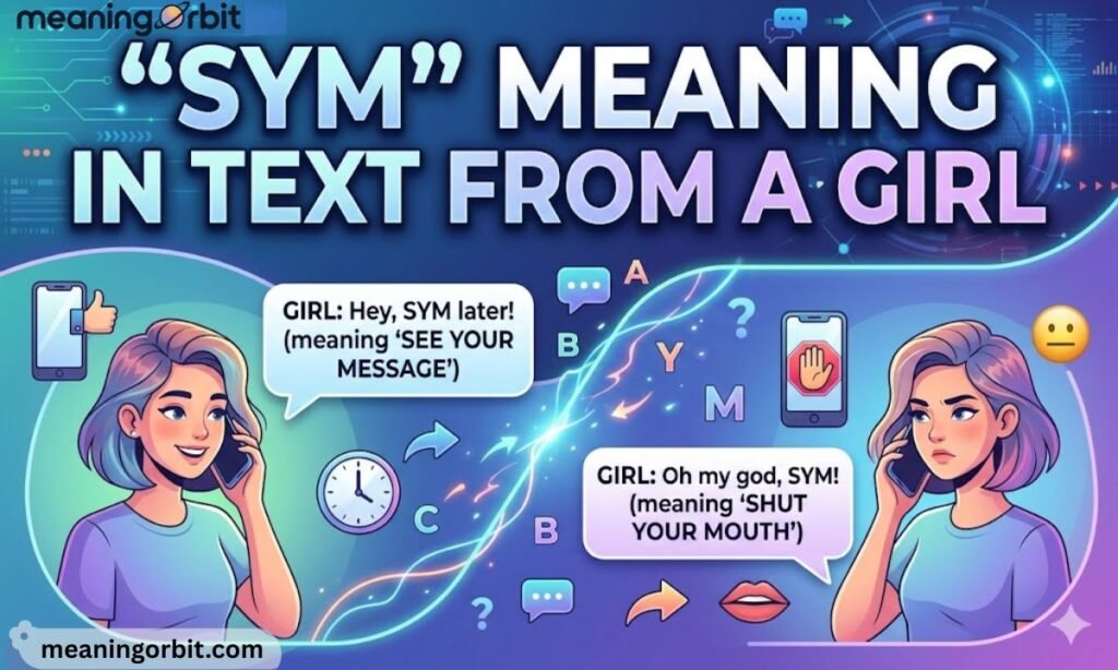 SYM Meaning in Text from a Girl