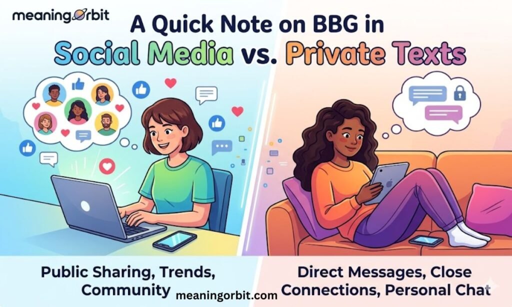 A Quick Note on BBG in Social Media vs. Private Texts