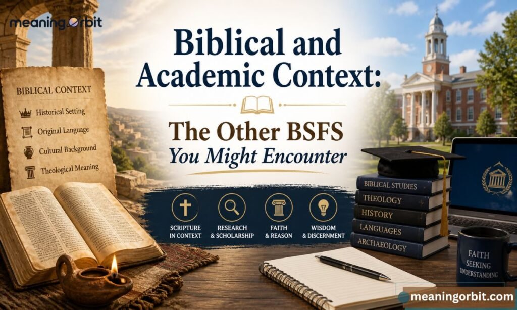 Biblical and Academic Context The Other BSFS You Might Encounter