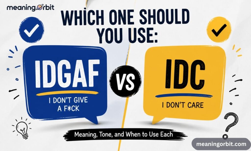 Which One Should You Use IDGAF or IDC